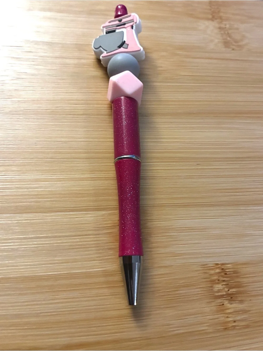 Glitter Pink Beaded Kitchen Mixer Pen